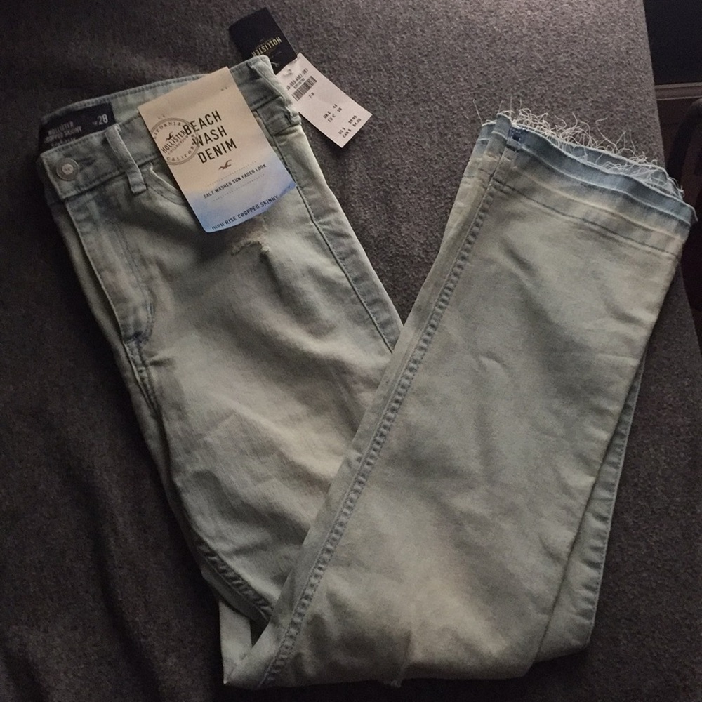 NWT hollister high rise cropped skinny jeans - Picture 1 of 4